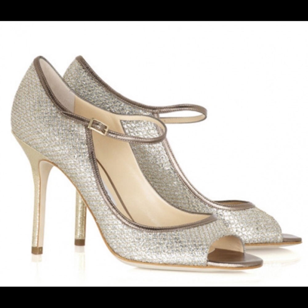 Jimmy Choo Tahiti Pumps in champagne glitter